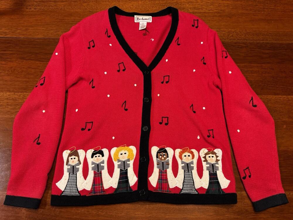 Bechamel Sweater Ugly Christmas Choir Of Angels Music Teacher novelty